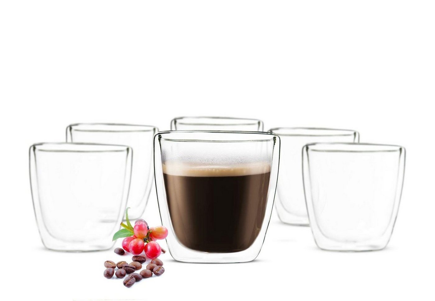 Sendez Thermoglas 6 Doppelwandige Espresso Gläser 90ml Kaffeegläser Thermogläser Espressotasse von Sendez