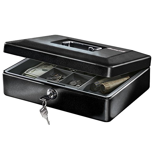 Sentry Safe CB-12 Geldkassette mit Geldfach und Schlüsselschloss, schwarz, Pack of 1 von Sentry Safe