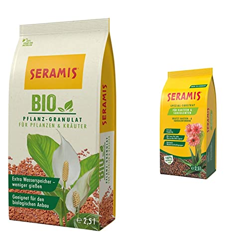 Seramis Bio-Pflanz-Granulat für Pflanzen und Kräuter, 2,5 l, Pflanzenerde Ersatz zur Wasser- und Nährstoffspeicherung & Spezial-Substrat für Kakteen und Sukkulenten, 2,5 l, Rotbraun von Seramis