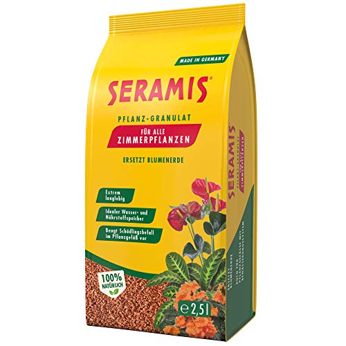 Seramis Pflanz-Granulat für alle Zimmerpflanzen, 2,5 l – Pflanzen Tongranulat, Blumenerde Ersatz zur Wasser- und Nährstoffspeicherung,Gelb von Seramis