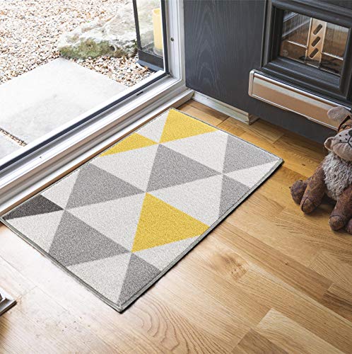 Serdim Rugs TRI L.Gold 160x220 Teppichläufer, rutschfest, geometrisches Design, für Küche und Flur, Allzweck-Teppiche – Matten, Polyamid, hellgoldfarben, 160 x 220 cm von Serdim Rugs