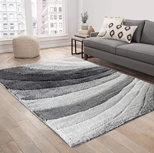 Serdim Rugs Wohnzimmerteppich, weich, Polyester, 60 x 220 cm, Grau von Serdim Rugs