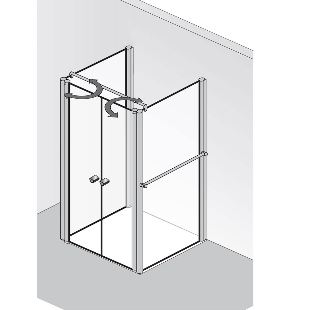 HSK Exklusiv U-Form Duschkabine mit Pendeltüren von Serie Exklusiv