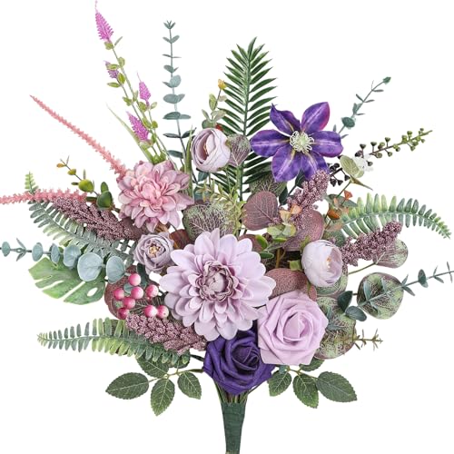 Serwalin 39 Pcs künstliche Blumen Blumensträuße, 48cm Seide Frühling Blumen Arrangement für Hochzeit Dekorationen Home Decor und Tabelle Ceterpieces, Seide gefälschte Blumen für DIY Hochzeit Sträuße von Serwalin