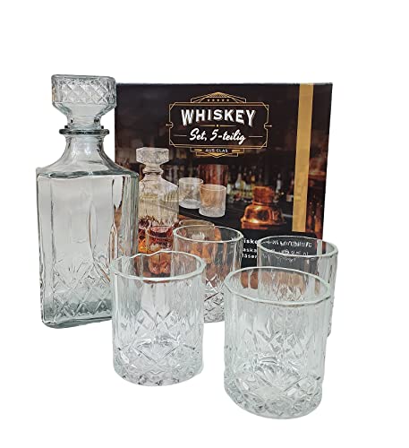 Whiskeygläser Set mit Karaffe Geschenkset Whiskey Gläser 5 teilig von Sesua