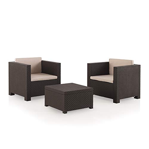 Shaf - Tête à Tête Diva | Lounge Gartenmöbel Set 2 Personen | Balkonmöbel Set für Terrasse oder Garten - Wengue von SP Berner