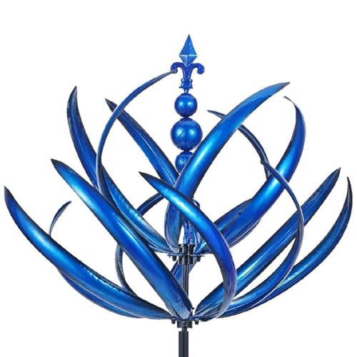 Shannan Windskulptur Spinner, Metall Windrad 3D Lotus Windspiel Windmühle Für Garten,Harlow Garden Windspinner, Hof-Windrad, Garten-Windfänger, Windskulptur, Kunstskulptur, NMCLH5AQREHXQAR10KG von Shannan