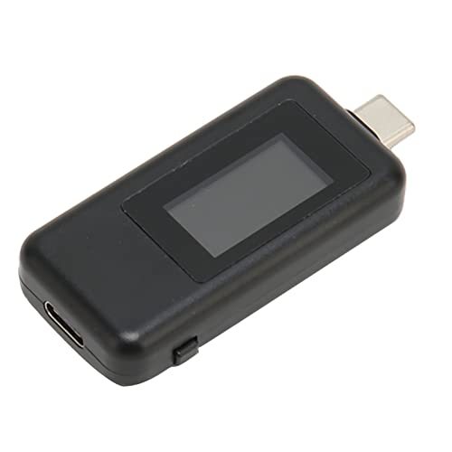 Shanrya Typ C USB Tester, 160 Grad Weitwinkel USB Tester KWS 1902C 0-5.1A 4-30V IPS HD Farb-LCD-Display für Auto für Büro für Ladegerät für Laptop (Schwarz) von Shanrya