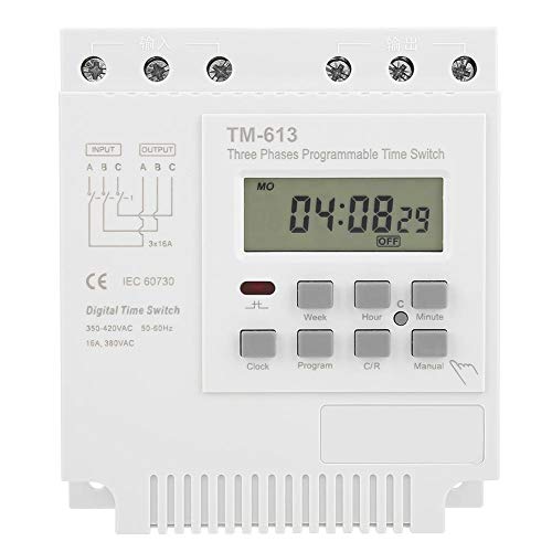 Timer-Schalter, 380 V Dreiphasen-Digital-Timer-Schalter Programmierbarer Zeitrelais-Schalter Wöchentlicher EIN/AUS-Timer-Schalter von Sharainn