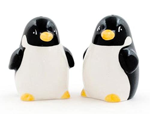 Chubby Pinguin Salz- und Pfefferstreuer, 7 cm, Schwarz und Weiß von Shared Earth