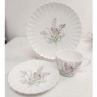 Drei Teiliges Set Spode Copeland Schmetterling Teetasse Und Dessertteller Schön von SharonDippityVintage