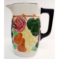 Vintage Handbemalte Blue Ridge Keramik Obst Krug Südkeramik 1940Er Jahre Pretty von SharonDippityVintage
