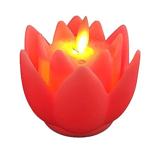 Sharplace LED-Lotus-buddhistische Lampe, LED-Teelichter, Kerze, flackernde Buddha-Zubehör, elektrische Kerzenlichter, Lotus-Lampe für drinnen und draußen, ROSA von Sharplace