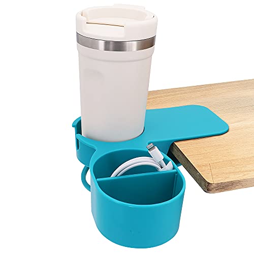 ShawFly Trinkbecherhalter Clip Verbesserte Version des kreativen Bürobecherhalters Home Car Office Tisch Schreibtisch Stuhl Kanten Cupholder für Wassergetränk Getränke Soda Kaffeebecher(blau) von ShawFly
