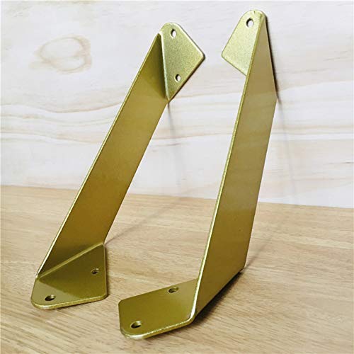 Schwimmende Regalhalterung,Industrielle Eisen Schwerlastträger Metallwinkel Regalträger DIY Regalbodenträger, Regalwinkel,2 Stück Regalkonsole für die Wandmontage,Tragkraft 50kg(goldL-18cm) von Shelf bracket