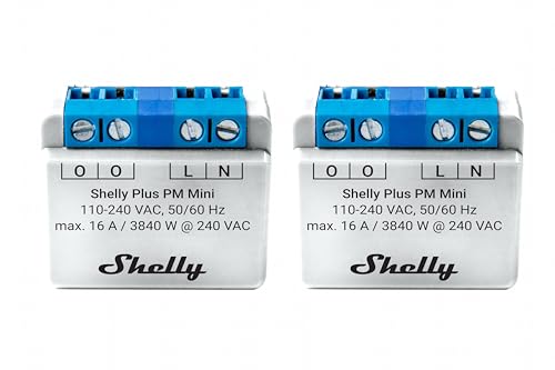 Shelly SHELLY WLAN-Schaltaktor Plus PM Mini,Bluetooth,Unterputz,2 Stück von Shelly
