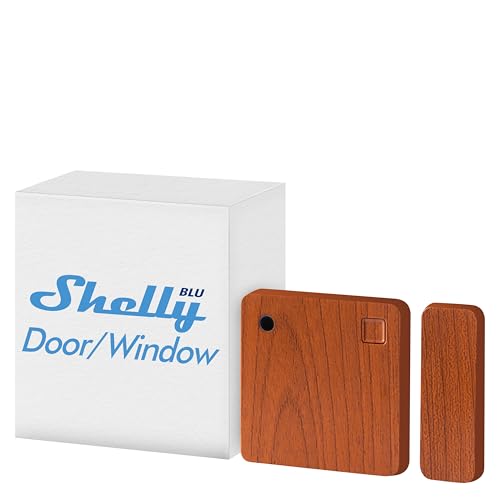Shelly Blu Door/Window Braun | Bluetooth betriebener Tür- & Fenstersensor | iOS Android App | Langlebige Batterie | Lux- und Neigungswinkelmessung | Individuelle Aktivierungsszenen erstellen von Shelly