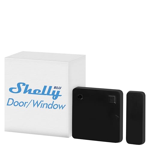 Shelly Blu Door/Window Schwarz | Bluetooth betriebener Tür- & Fenstersensor | iOS Android App | Langlebige Batterie | Lux- und Neigungswinkelmessung | Individuelle Aktivierungsszenen erstellen von Shelly