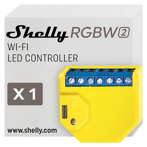 Shelly RGBW2 | WLAN-gesteuertes Relais für smarte RGBW LED-Streifen | Hausautomation | Alexa & Google Home kompatibel | iOS Android App | Kein Hub erforderlich | Timer Dimmbare Leuchten RGB Schalter von Shelly