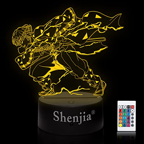 Shenjia Demon Slayer 3d Led Nachtlicht Charakter Ware Lampe für Kinder zu Hause Zimmerdekoration Buntes Geschenk für Nachtlicht für Merch Fans (Agatsuma Zenitsu)… von Shenjia