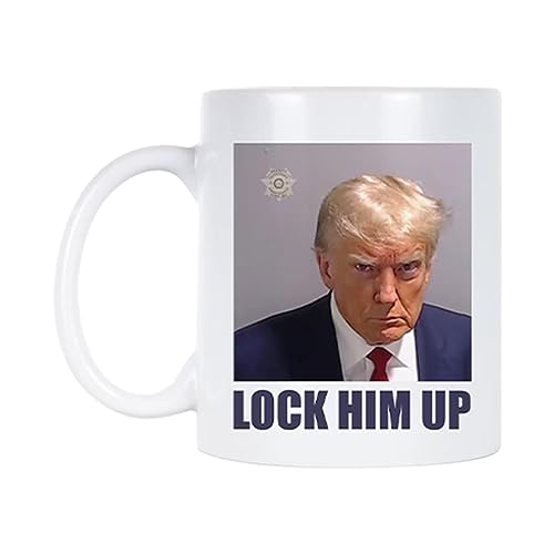 Shichangda Kaffeetasse | Trump 2023 Gefängnis Mugshot Kaffeetasse | Coole Tassen Teetasse für Kaffeeliebhaber, lustiger Spruch Jail Lock Him Up Prison von Shichangda