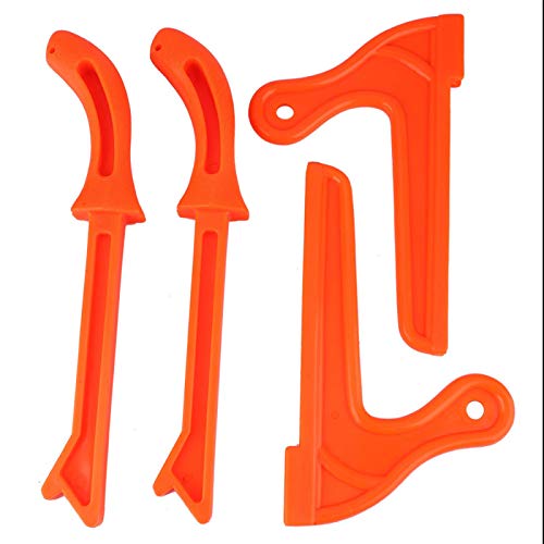 Tischkreissäge Sicherheitsschieber 4Pcs Sicherheitsschieber Set Sägeschieber für Zimmerei Hobby Holzarbeiter Gerade Typ V-Typ(Bright Orange) von Shipenophy
