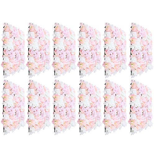 KüNstliche BlumenRosenWand Seidenblume Hintergrund Hochzeit Deco DIY Kunstblumen Fest Geburtstag sfotografie FüR Party Garten Dekor Romantische Rosenblumenwand Paneele 40 * 60Cm (12stk Pink) von Shiyinge