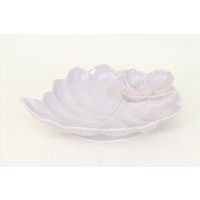 Keramik Graue Blume & Blatt Dekorative Schale von ShopNarrative
