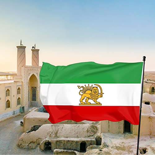 Iran Flagge, 90 x 150 cm Echte Farben und lichtecht Polyester mit Messingösen für Garten Innen- Außenbereich Paraden und Dekorationen (90 x 150 cm, A) von Shunfaji