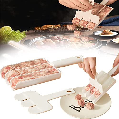 Shunfaji Creative Kitchen Triple Meatball Maker, Fleischbällchen Former Küche Dreifach-Fleischklops-Macher Fleischballer mit Schneidspaten Fleischbällchen Antihaft Fleischbällchenmacher (1 Stück) von Shunfaji