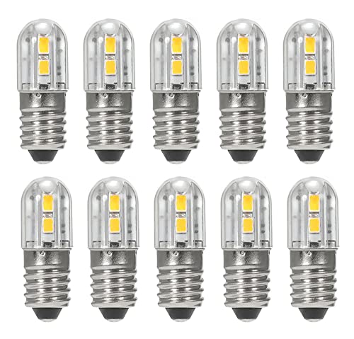 ShuoHui Schraubsockel E10 5730 LED - Ersatz Beleuchtung warmweiß 3200K Sparlampe - 6V Lampe Birne (2) von ShuoHui