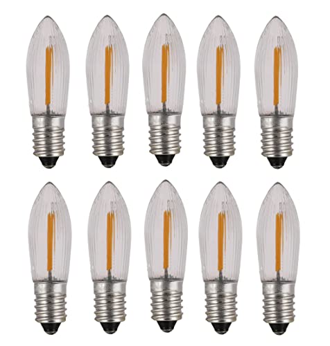 ShuoHui E10 COB LED Ersatzlampen Glühbirnen Topkerze für Lichterkette 14V-55V AC 0.2W 3000K Warm Weiß (100) von ShuoHui