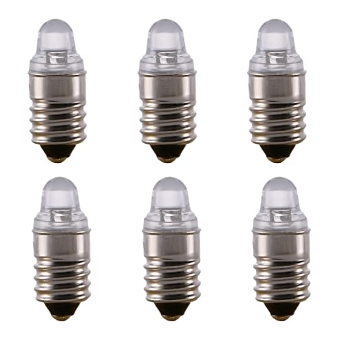ShuoHui E10 LED-Leuchtmittel, 3 V, 6000 K, weiße LED-Leuchtmittel für Taschenlampe, Taschenlampe, Scheinwerfer, negative Erdung (20) von ShuoHui