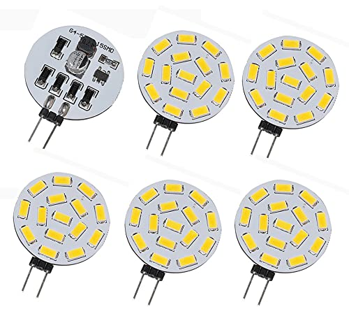 ShuoHui G4 LED 12V 24V Dimmbar, 3.5W 350 Lumen 15 SMD 5630 DC 10V-30V 5 STÜCKE, Warmweiß 3000k (5) von ShuoHui