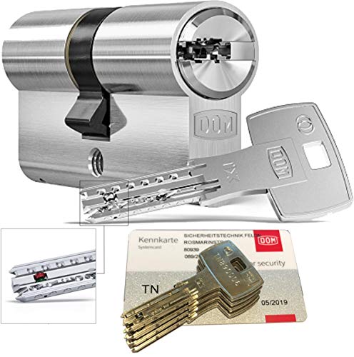 DOM iX Twido 333iX7T Doppelzylinder mit 3 Schlüssel, Länge (a/b) 30/50mm) (c= 80mm), mit Sicherungskarte, mit Not- u. Gefahrenfunktion von Sicherheitstechnik-Feldmann-Shop