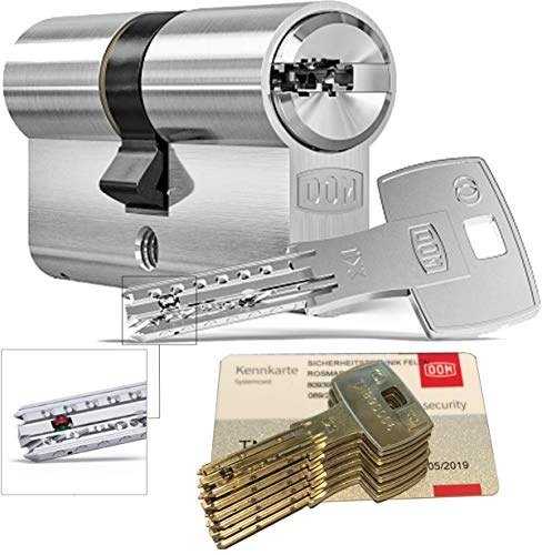 DOM iX Twido 333iX7T Doppelzylinder mit 6 Schlüssel, Länge (a/b) 30/30mm (c= 60mm), mit Sicherungskarte, mit Not- u. Gefahrenfunktion von Sicherheitstechnik-Feldmann-Shop