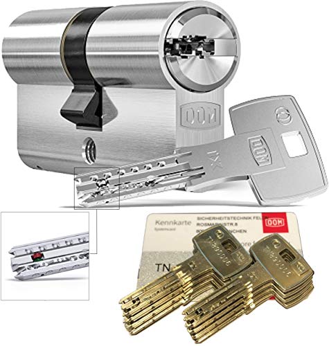 DOM iX Twido 333iX7T Doppelzylinder mit 8 Schlüssel, Länge (a/b) 30/45mm (c= 75mm), mit Sicherungskarte, mit Not- u. Gefahrenfunktion von Sicherheitstechnik-Feldmann-Shop