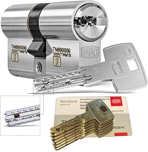 DOM iX Twido 333iX7TWMTB Modular-Doppelzylinder mit 10 Schlüssel, Länge (a/b) 45/50mm (c= 95mm), mit Sicherungskarte, mit Not- u. Gefahrenfunktion und erhöhtem Bohrschutz von Sicherheitstechnik-Feldmann-Shop