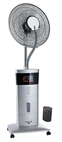 Sichler Haushaltsgeräte Ventilator Wasserkühlung: Stand-Ventilator VT-441.S, mit Ultraschall-Sprühnebel & Fernbedienung (Standventilator mit Fernbedienung, Sprühnebel Standventilator) von Sichler Haushaltsgeräte