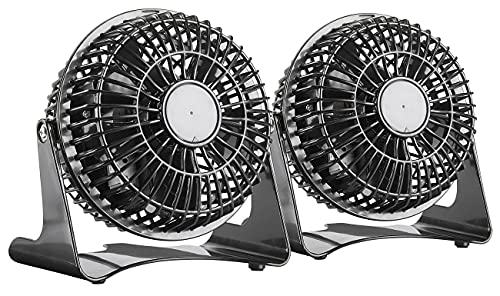 Sichler Haushaltsgeräte Ventilator Klein: 2er-Set kompakte Tisch-Ventilatoren VT-111.T, 14 Watt, Ø 11 cm (Tischventilator klein, Kompakter Tischventilator, Turmventilator) von Sichler Haushaltsgeräte