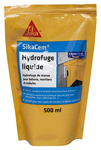 SIKA 546962 SikaCem Hydrofuge Liquide Wasserabweisend mit flüssiger Masse, weiß, 500ml von Sika