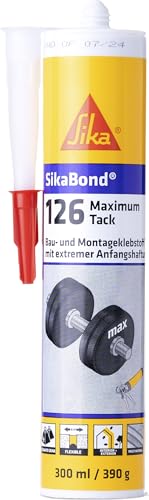 Sika - Klebstoff - SikaBond-126 Maximum Tack schwarz - Montagekleber mit starker Anfangshaftung - geeignet für Metalle und Baustoffe - lösemittelfrei und emissionsarm - 300ml von Sika
