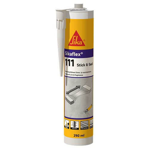 Sika Stick&Seal, Flexibler Allround-Klebstoff und Mörtel mit sehr guter Haftung auf den meisten verwendeten Baustoffen, Weiß, 290 ml von Sika