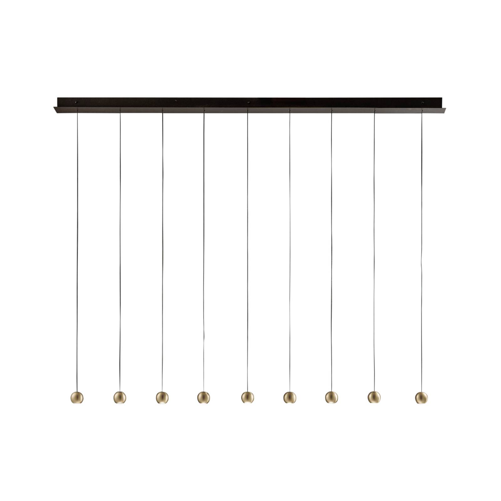 LED-Hängeleuchte Magnetic, linear, 9-flg., gold von Sil-Lux