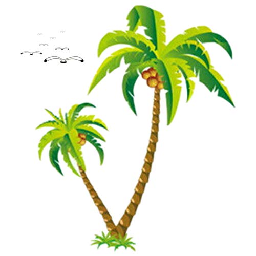 Silriku Kokospalmen-Aufkleber, tropischer Strand, Wandaufkleber, Wohnzimmer, Hintergrund von Silriku