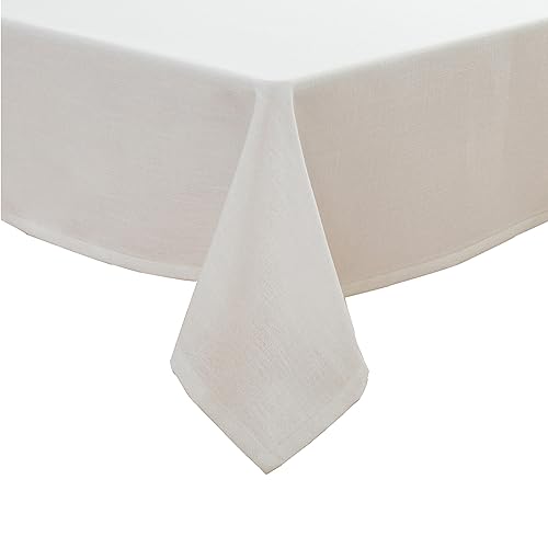 Simurq Tischdecke Abwaschbar-Wasserabweisend |Tischdecke rechteckig Leinenoptik-Lotuseffekt |Pflegeleicht & fleckenabweisend Tischdecken | Tischdecke Weiß-Tischtuch Table Cloth (Weiß, 130x220 cm) von Simurq