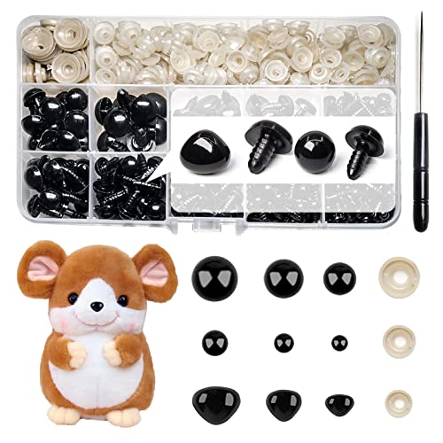 Sinofort 5-14mm Sicherheitsaugen für Häkeltiere 497 Stück Augen für Häkeltiere 6 Größen Amigurumi Augen Knopfaugen für Häkeltiere Puppe Marionette Plüschtier Teddyaugen von Sinofort