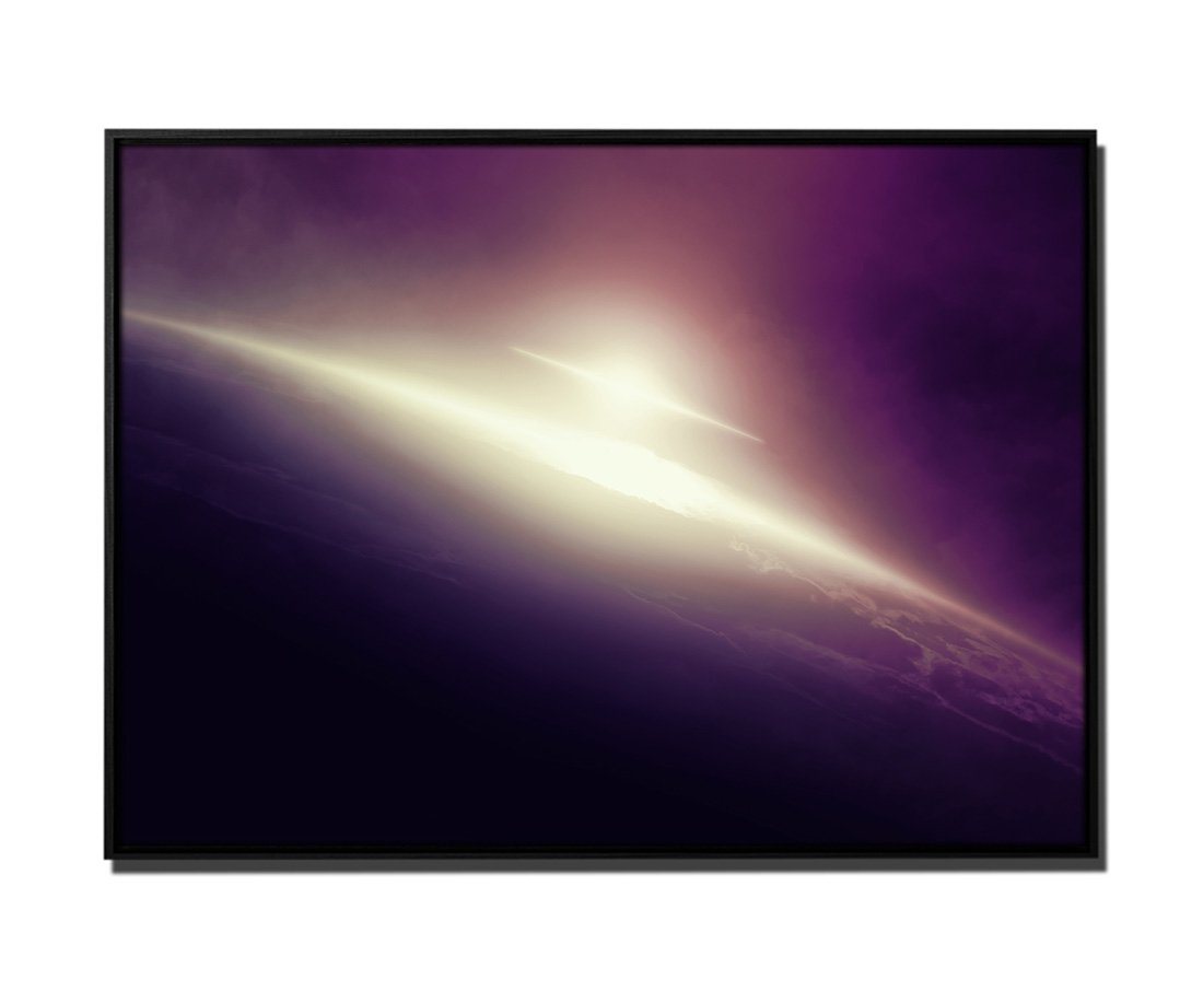 Sinus Art Leinwandbild 105x75cm Leinwandbild Petrol Abstrakt Atmosphäre Planet von Sinus Art