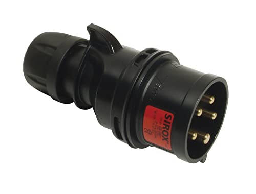 SIROX® CEE-Stecker IP 44, 5-polig, 400 V, 6 h, schwarz Stromstärke 32 A von Sirox