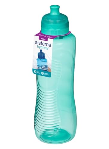 Sistema Twist 'n' Sip Squeeze Sports Wasserflasche | auslaufsichere Wasserflasche | 800 ml | BPA-frei | farblich sortiert, Gemischte Farben von Sistema